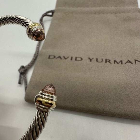 DAVID YURMAN 925 Silver Morganite
5 mm Cable Classic Cuff Bracel - Picture 3 of 11